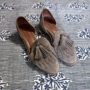 Jeffrey Campbell Gray Suede Tassel Loafers